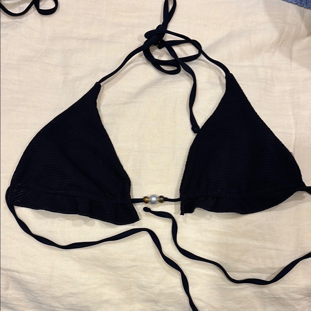 Elegant Black Triangle Bikini Top